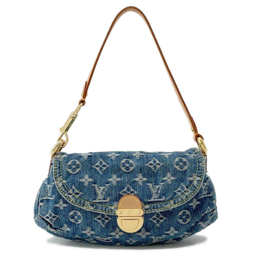 Louis Vuitton Monogram Denim Pleaty Handbag Hobo Bag